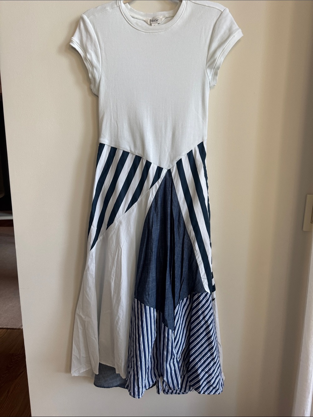 Maeve Twofer Patchwork Midi Dress